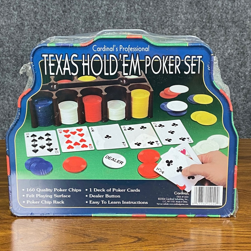 2004 Cardinal Professional Texas Hold'em Poker Set Chips Cards DLR Button SEALED - Picture 2 of 8